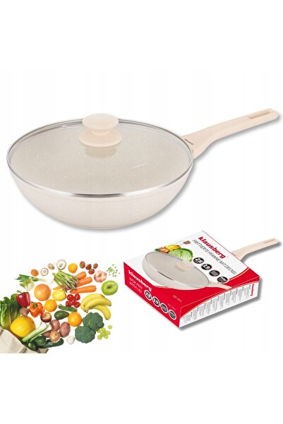 Klausberg Tigaie Wok Adâncă Marmorată 28cm Cu Capac 28cm KB-7991
