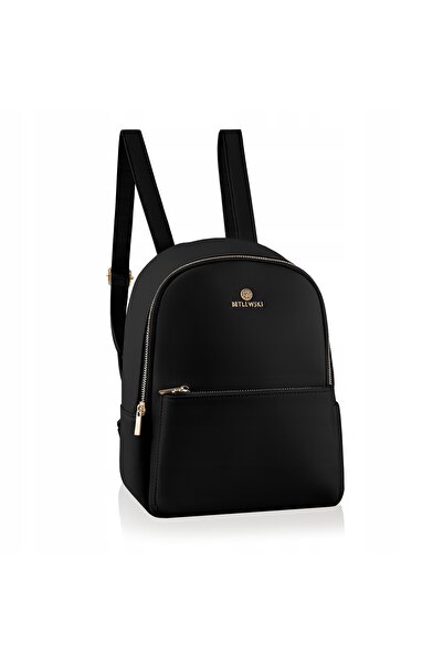 Betlewski Rucsac de damă mic, elegant, din piele ecologică, confortabil, negr...