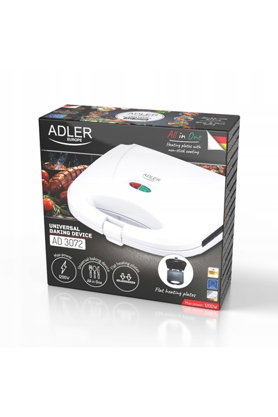 adler AD3072 Grătar electric 700W cu plăci antiaderente, compact