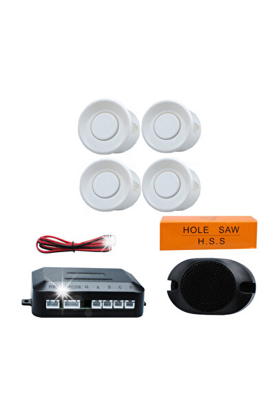 M-TECH Senzori de parcare pentru hayon, universali, cu buzzer, set alb