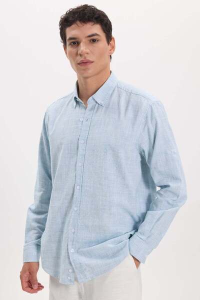 Tudors Men's Regular Fit Comfortable Cut 100% Cotton Linen Effect Plain Green...