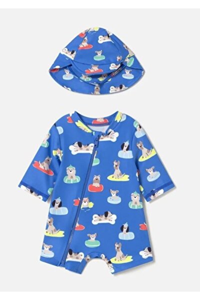MAYORAL Swimsuit Jumpsuit+Hat Set