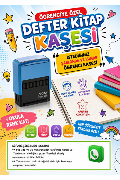 MOD KİŞİYE ÖZEL ÖĞRENCİ KAŞESİ , DEFTER KAŞESİ , KİTAP KAŞESİ , İSİM KAŞESİ