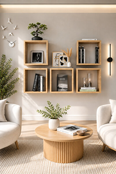 nettrends.net the new trend of shopping Raflı Kitaplıklı Duvar Rafı Meşe 100,...