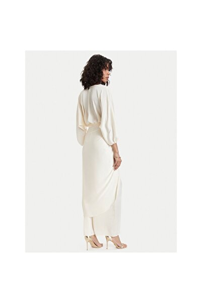 Access Fashion Γυναικείο Βραδινό Φόρεμα 63-3379 Κρεμ