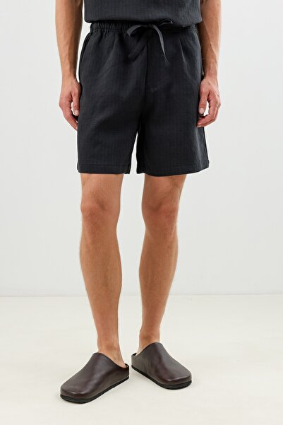 Antioch Black Lyocell Blend Tie-Waist Men's Shorts
