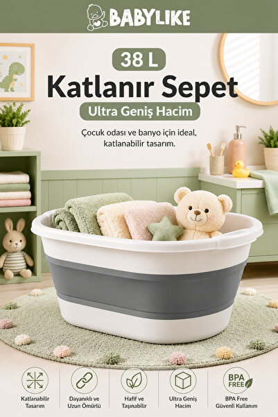 Babylike 38 Lt Ultra Geniş Katlanır Sepet