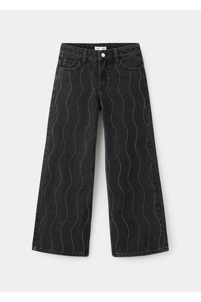 MANGO Kids Sequined wide-leg jeans