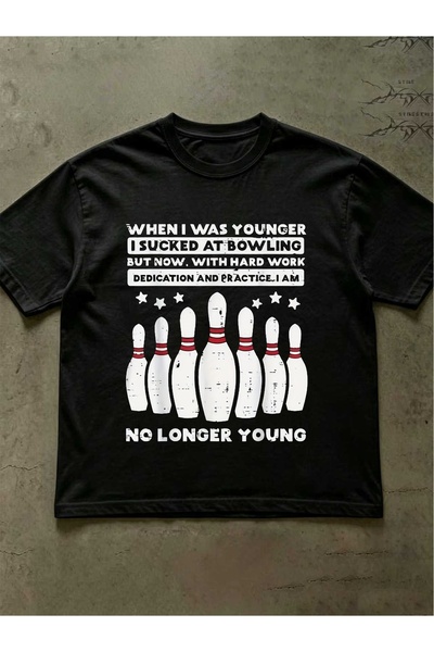 Ekim11 تي شيرت رجالي مضحك بطبعة "No Longer Young Bowling Humor All Season" - ...