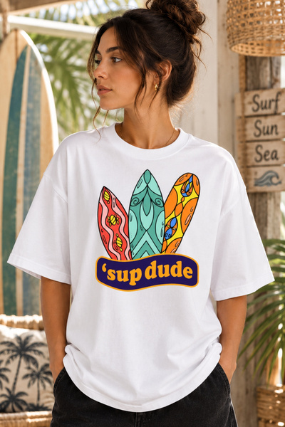 Büşra Çetin Sup Dude T-Shirt, Sup Lover Tee, 100% Cotton Unisex Oversized Cot...