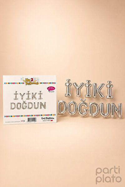 He2 Balloons Gümüş İyi Ki Doğdun Folyo Harf Balon Seti 16 İnç 40 cm 11 Parça ...