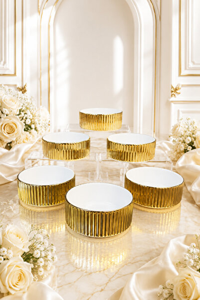 rova tr Lora Series Set of 6 Titanium Coated Glass Presentation Bowls and Sna...