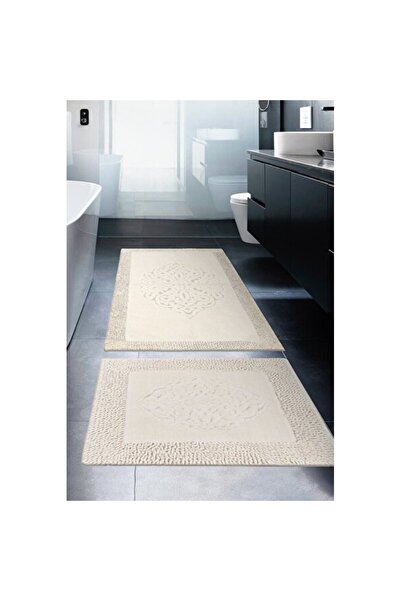 Empressco Yumuşak Pamuklu Klozet Takımı Krem Banyo Paspas Seti, Konfor ve Şıklık