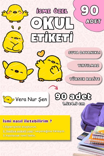 Hume Craft 90 Adet Kişiye Özel Okul Etiketi Kalem Defter Etiketi Özel Isim Ya...