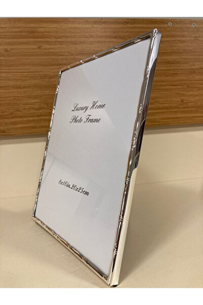 PLUS HOME RESİM ÇERÇEVESİ BAMBU MODEL METAL PİRİNÇ İNCE KENAR RENK GÜMÜŞ BÜYÜKBOY EBAT 20X25 CM