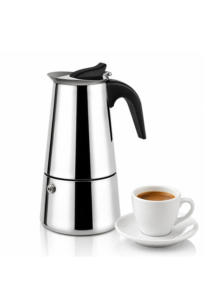 HAEGER Cafetieră Moka SS MOKA POT 10, Capacitate 10 cești, Corp din oțel inox...