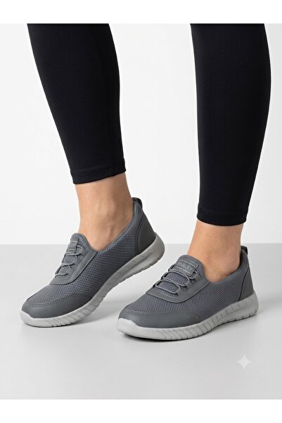 Lütfi Women's Gray Laceless Easy-To-Wear Ultra Light Orthopedic Sole Daily Wa...