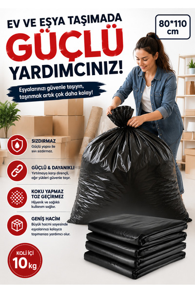 EFTAPLAST EV VE EŞYA TAŞIMA POŞETİ ( 1 KOLİ -10 KG)