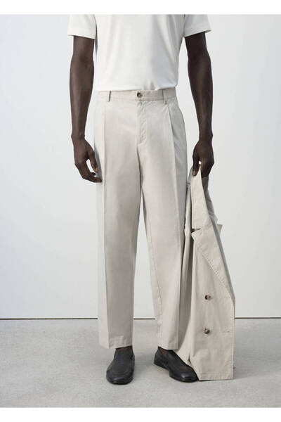 MANGO Man Cropped relaxed fit pantolon