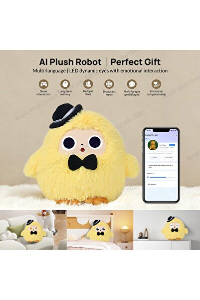 Choice Le DouDou Yellow Cute Yoyo: AI Plush Robot Smart Interactive Toy w/LED...