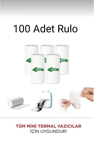 NorthAK Termal Rulo Yapışkanlı Etiket Tüm Mini Makinalarla Uyumlu (100adet) Rulo