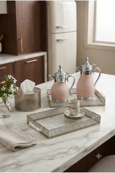Generic Luxury Tea and Coffee Set with Serving Trays and Tissue Box Elegant a...