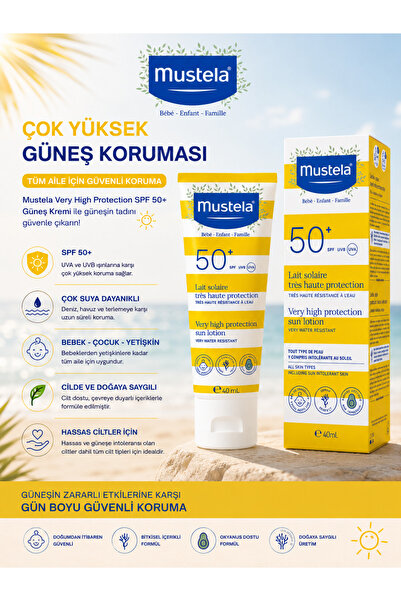 Mustela Very High Protection Sunscreen for Adults and Children Spf50+ High Pr...