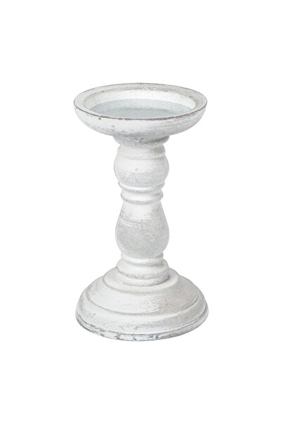 OEM Suport decorativ alb din lemn pentru lumânări, Ø10.5x17 cm