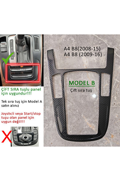GCP German Car Parts A4 B8 Gear Shift Panel Carbon Pattern Frame Model B