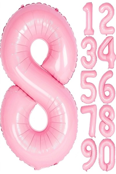 baloss fer Pink 8 Number Foil Balloon 76 cm Large Size Birthday Celebration P...