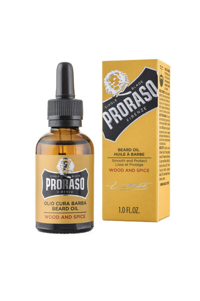 Proraso Ulei pentru barbă Lemn și Condimente, Hrănește și catifelează, 30 ml
