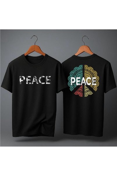 EFEVRA Peace Printed Oversized T-Shirt