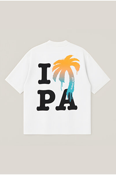 Moon Dancer Tricou unisex 100% bumbac, cu imprimeu Palm Angels I Love Pa, cro...