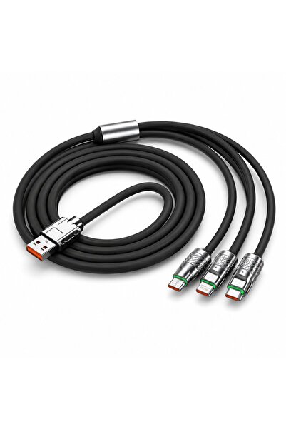 Flippy Cablu de Incarcare si Date 3 in 1, Flippy, Fast Charging, 120W, Compat...