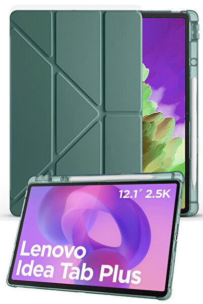 Nezih Case Lenovo Idea Tab Plus 12.1 İnç Uyumlu Tri-Folding Kalem Bölmeli Uyk...