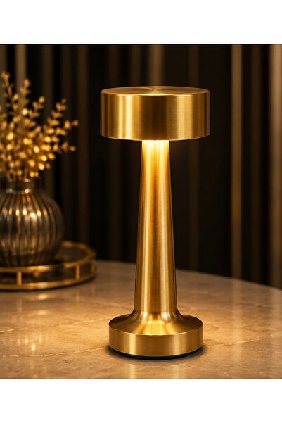 SELÇUK Gold Home Şarjlı LED Masa Lambası – Dokunmatik Kablosuz Dekoratif Aydı...