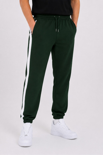ZİYMO Men's Rubberized Striped Detail Sweatpants