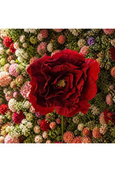decotoys Decorative red flower with 150cm stem