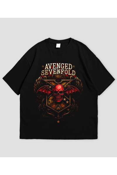 Grafftee Clothing Μπλουζάκι Avenged Sevenfold με στάμπα, unisex, oversized