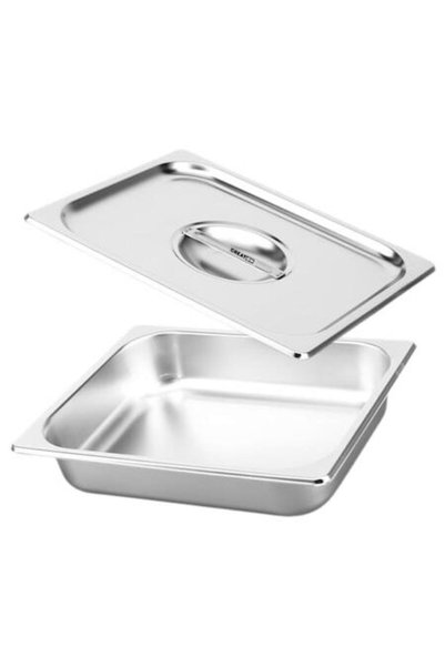 OEM Recipient Gastronorm GN din oțel inoxidabil cu capac, 8,6L, 32,5x26,5x10 cm