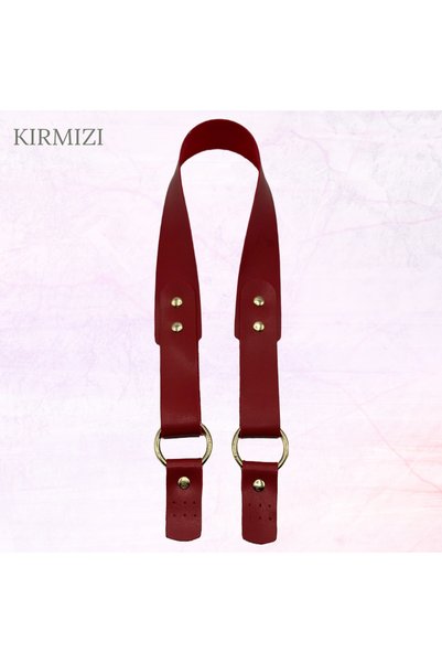 Oxford İplik Rivet Bag Handle Faux Leather 74 cm Red
