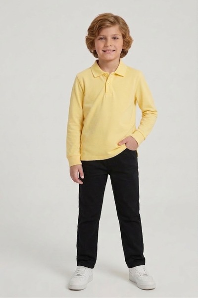 NACAR STORE Children's Unisex Cotton Polo Collar Long Sleeve School Uniform T...