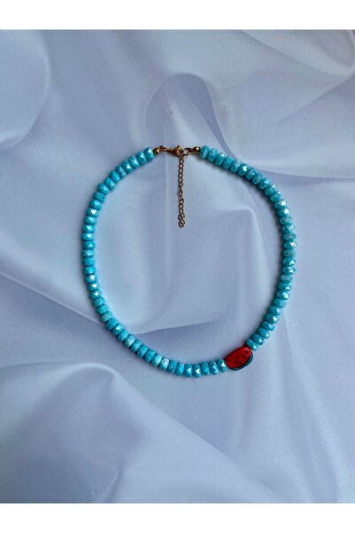 Burçin Örbük Accessory Turkuaz Kristal & Murano Karpuz El Yapımı Kolye