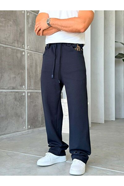 FO4RBS Camel Embroidered Detail Baggy Track Suit T-Shirt - Dark Blue