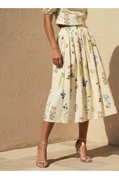 FAV PRINTED BALLOON HEM SKIRT