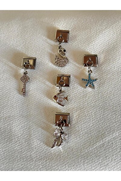 bijoux uniques New Season Keychain Fish Ribbon Star Steel Italian Charm
