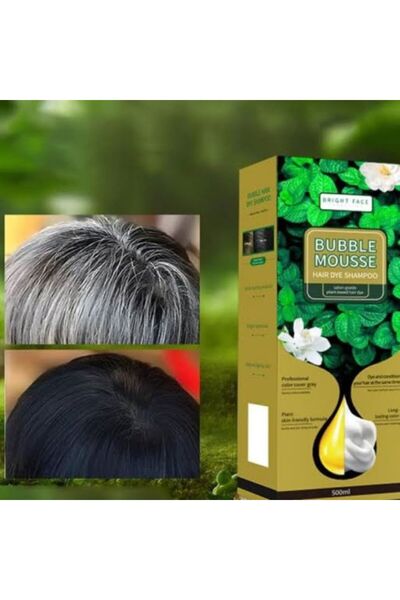 Hair day Bright Face Bubble Mousse Black Hair Dye Shampoo – 500ml