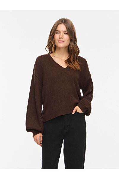 VILA Strickpullover VIOA V-Ausschnitt