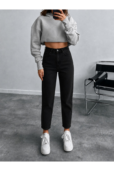 sion jeans بنطلون جينز نسائي مريح للارتداء اليومي من جوليا ميلانو، لون أسود، ...