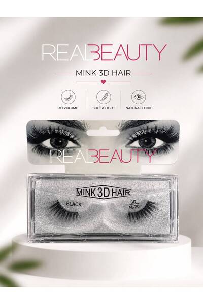 reabeauty شعر مينك ثلاثي الأبعاد أسود